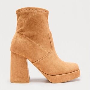 Camel Suede Women's Ankle Boots